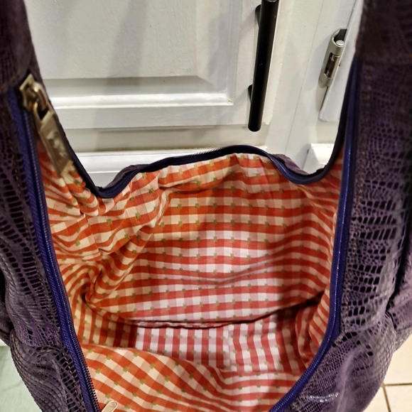 Pinky Bags Shimmering Snakeskin Purple Hobo Shoulder Bag - Picture 8 of 10